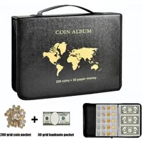 Portable Coin Collection Set 200/300 Panels Pvc Transparent Loose-leaf Philatelic Book Album with Zipper Protection
