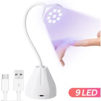DianaBeauty Rechargeable Nail Lamp 360° Adjustable Desktop UV Lamp for Nails 9 LED Manicure Lamp for Curing Gels and Nail Polish