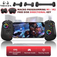 Tablet RGB Gaming Controller FPS Mobile Gamepad For Android IOS PS4 Switch PC Hall Trigger Joystick with M1M2/Turbo/6-Axis