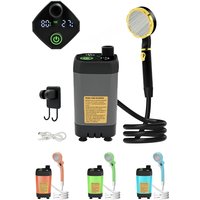 6000mAh Portable Camping Shower Pump Outdoor Shower Kit w/Full Screen Intelligent Digital Display For camping pet bath car wash