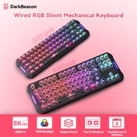 DarkBeacon 65% 80% Layout Quiet Mechanical Computer Keyboard 68 Keys 87 Keys Compact Wired USB Keyboards for PC Gaming Working