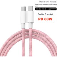 Usb C to Type C Fast Charging PD 60W Mobile Phone Date Cable For Iphone 15 Android Samsung Huawei Type C Braided Charger Cable