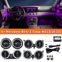 64 Colours LED Air Vents For Mercedes Benz W213 E-Class RGB Car Control Ambient Light Turbo Air Outlet Nozzle Decorative Lamp