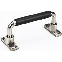 Folding Movable Handle Stainless Steel Casting Handle with Black Rubber Sleeve Industrial Cabinet Door Rust-Free Handle