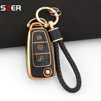 For Ford Ranger C-Max S-Max Focus Galaxy Mondeo Transit Tourneo Custom TPU Car Remote Folding Key Case Cover Auto Fob Holder