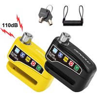 AliExpress MDUG Motorcycle Bicycle Lock 110dB Alarm Protection Padlock Waterproof Brakelock with Keys Safety Anti-Theft Wheel Disc Brake Lock