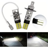 2Pcs Fog Light LED H1 H3 4014 24SMD Bulb Super Bright Canbus Auto Leds Turn Driving Lamp Car accessories 6000k 12V White