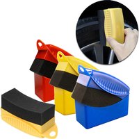 With Cover Car Wheel Polishing Waxing Sponge Brush ABS Washing Cleaning Tire Contour Dressing Applicator Pads 5 Colors Optional