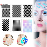 1Set Fish Scale Stencil Face Painting Templates To Draw Children Makeup Stencils Reusable Facial Drawing Stencil