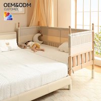 2026 Premium Foldable Portable Wooden Baby Bed Heavy Duty Wooden Crib With Teething Rail Solid Wood Baby Crib