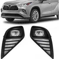Feu antibrouillard Led DRL pour Toyota Highlander 2021 2022, feux diurnes, double couleur, fils blancs et jaunes, accessoire de commutation