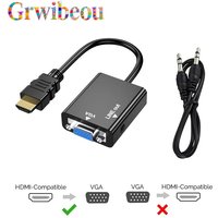 HDMI-compatible TO VGA With Audio HDTV To VGA Converter Adapter Port HDTV To VGA Output 1080P HDTV Audio TV Video