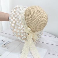 Women Bucket Hat Summer Hollow lace trim Out Thin Breathable Sun Hat Female Beach Panama Cap Fold Outdoor Lesure Fishierman Cap
