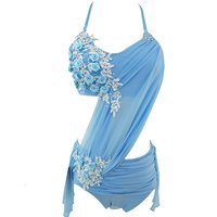 JoyCan Lyrical Dance Dress Blue Jazz Dance Costume Pole Dancing Clothes Girl Performance Training BD1451