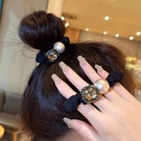 Fashion Pearl Charms Hair Ties For Women Girls Ponytail Holder Hair Cuff Rope Female Elastic Rubber Bands
