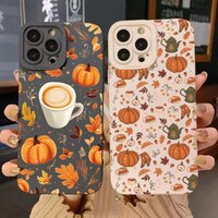 Autumn Pumpkin Coffer Phone Case For iPhone 17 16 15 14 13 12 11 Pro Max 17 Air 16E XS X XR 7 8 Plus SE Shockproof Soft Cover