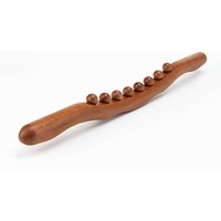 Beads Beech Wood Back Massage Stick Universal Scraping Tool Guasha Therapy Point Treatment Relaxation Aid Abdominal Massager