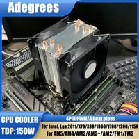 2/4 Heat Pipes CPU Air Cooler 90MM 3PIN/4PIN CPU Cooling Fan For Intel LGA 775 1366 1151 1155 1200 1700 2011 X99 AMD AM3 AM4 AM5