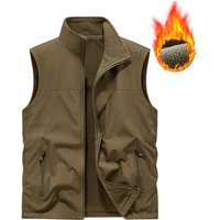 Outdoor High-quality Leisure Fishing Men's Leather Vest Autumn and Winter Comfortable Versatile Windproof Breathable Casual Vest