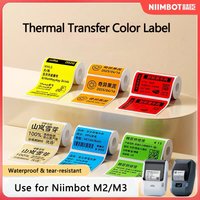 Niimbot M2/M3 Color Label Printing Paper Thermal Transfer Fixed Asset Barcode Green Red Yellow Self-adhesive Circular Stickers
