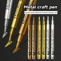 3pcs Metallic Color Marker Pens Golden, Silvery, and Copper Permanent Paint Pens for Crafts, Scrapbooking, and Fabric Art