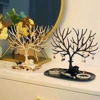Jewelry Display Stand Tray Tree Storage Racks Earrings Necklaces Rings Jewelry Boxes Case Desktop Organizer Holder Make Up Decor