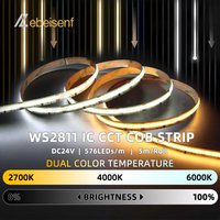 RA90 FCOB SPI CCT IC LED-Lichtleiste WS2811, adressierbar, 576 LEDs, 2700 K bis 6500 K, 10 mm, DC24 V, flexible FOB-COB-Leuchten mit hoher Dichte