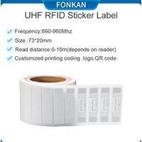 1000 szt. Etykiet UHF RFID 73x20mm, pasywna naklejka papierowa, tag 860Mhz 960Mhz, etykieta dalekiego zasięgu do zarządzania magazynem UHF RFID