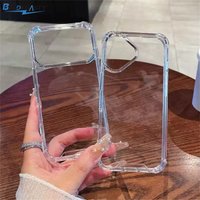 Luxury Transparent Acrylic Shockproof Case for iPhone 17 Air 16 15 14 13 12 11 Pro Max Plus Soft TPU Bumper Hard Cover