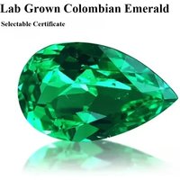 Émeraude colombienne cultivée en laboratoire, qualité supérieure, taille poire, pierre précieuse hydrothermique VVS1, matériau pour bijoux fins, livrée avec certificat