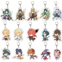Genshin Impact Anime Peripherals: Hu Tao Ganyu Xiao Tartaglia Zhongli Venti Yun Jin Shenhe Acrylic Keychain Charms Accessories