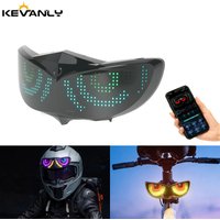 Motorcycle LED Helmet Decorative Light RGB Devil's Eye Dynamic Expression Display Light Without Helmet for Scooter Bicycle Motor