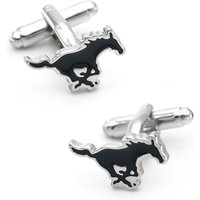 iGame Men's Fashion Cuff Links Black Color Mustangs Design Quality Brass Material Horse Cufflinks Wholesale & Retail