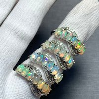 50 Natural Opal Ring Adjustable Female Ring Jewelry for Women Gift Wholesale High Quality Vintage Fine