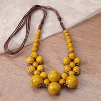 New Ceramic Bead Retro Round Bead Multi-layer Woven Rope Necklace for Women's Ethnic Style Fashion Jewelry