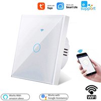 WiFi Smart Light Touch Switch Work With Tuya Smart Life Glass Panel EU Wall Switch No Neutral Wire Smart Home Alexa Google Home