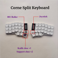 Corne V4 Low Profile Split Keyboard Roller/joystick/nice View Screen Horn Wireless Keyboard Kit Support Kailh Choc V1/V2 Switch