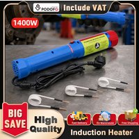 Podofo 1400W Handle Magnetic Induction Heater with 3 Fixed Coils 20 Seconds to Heat High Power Heat Induction Tool Overheat Protection For Rusty Screw Removing Nut Buster Tool Electromagnetic Heating