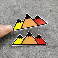 2Pcs/Set Geometric Mountain Pattern Waterproof Vinyl Stickers, Blue Black White Art Decals for Car Motorcycle Laptop Decor