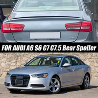 Car Rear Trunk Spoiler Wing Gloss Black Soft Plastic Body Kit Glossy Black For Audi Accessories A6 Sedan S6 C7 C7.5 Sedan C8 201