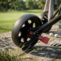 Foldable Golf Push Trolley Lightweight 3 Wheel Golf Trolley Sports Gear Foot Brake Drink Holder for Golfers