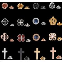 Men's brooch copper material Luxury crystal crown cross rose design for Suit coat lapel pin women's hat backpack badge
