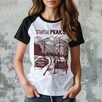 Twin Peaks female 2000s Pop Culture aesthetic Trendy Graphic t shirt aesthetic Gothic Colorful Psychedelic Pop Culture harajuku