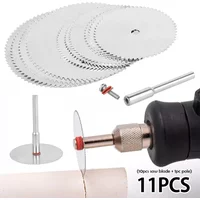 11PCS Mini Circular Saw Blade Set Stainless Steel Cutting Discs Wood Cutting Wheels Compatible with Rotary And Electric Tools