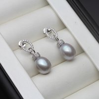 Natural Freshwater Grey Pearl Earrings Woman,Trendy Silver 925 Pearl Earrings Fine Jewelry Anniversary Gift White Pink