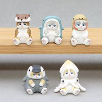 New 5pcs/set Mofusand Cats Wearing Marine Organism Clothes Figure Cute Action Figures Octopus Penguin Table Ornaments Kids Gift