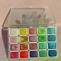 20 Colors Pearlescent Watercolor Set Metallic Watercolor Paint Set Sparkle Pearlescent Watercolor For Artists Students Hobbyists