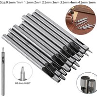 Leather Hole Punch 1/10pcs 0.5mm 1mm 1.5mm 2mm to 5mm Round Hole Punch Tool Hollow Cutter for Leather Craft Belt Bag Clothing