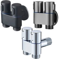Zinc Alloy Angle Valve Wall Mount Toilet Bidet Sprayer Set One In Two Out Water Cleaning Sprayer for Bathroom Toilet Accessories