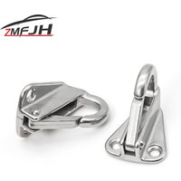 2PCS Stainless Steel Spring Locked Fender Hook Marine Boat Spring Snap Attach Rope Fending Hook Boat Hardware Accessories